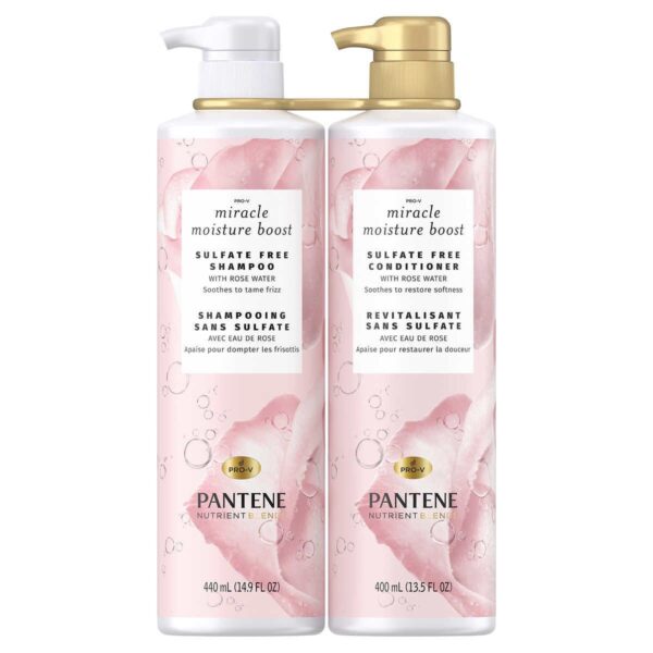 Pantene Nutrient Blends Shampoo and Conditioner with Rose Water, 2-pack