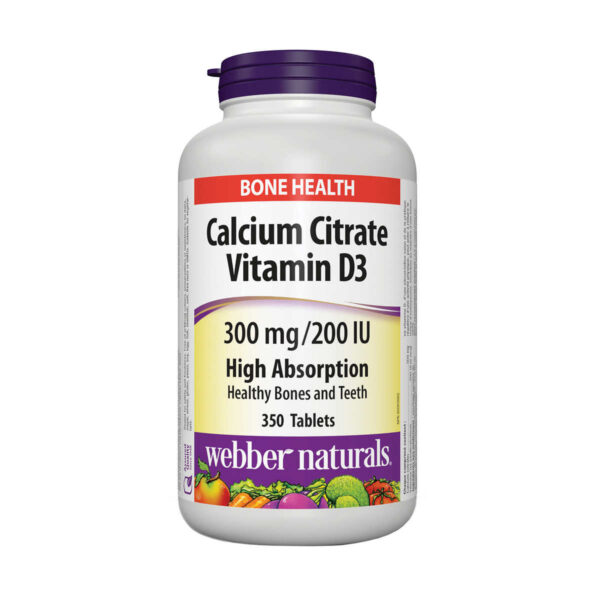 webber naturals Calcium Citrate with Vitamin D3 300 mg / 200 IU, 350 Tablets