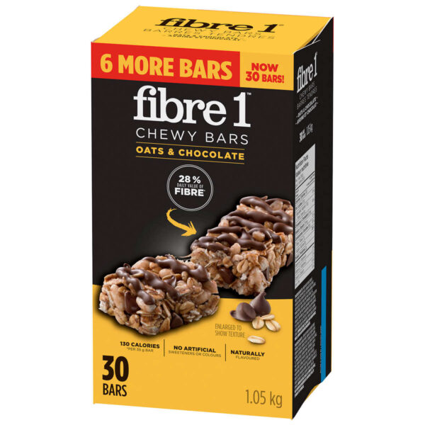 Fibre 1 Chewy Bars Oats & Chocolate, 30 × 35 g