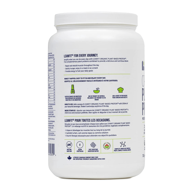 Leanfit Organic Plant-Based Protein, Vanilla Bean, 1.02 kg